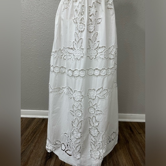 Anthropologie Vineet Bahl Sleeveless V-Neck Floral Cutwork Midi Dress Sz M - Picture 6 of 16